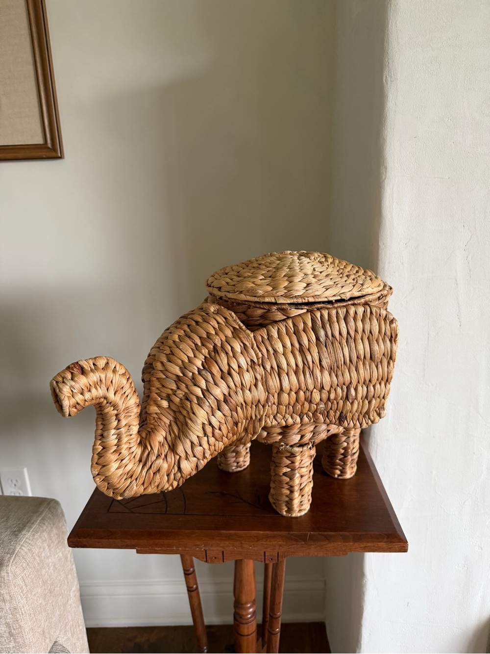 Opalhouse Rattan Elephant Basket Natural 10” x 12” x 17”